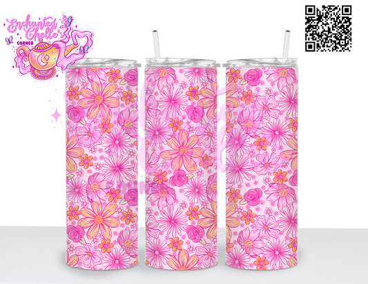 Light pink orange floral
