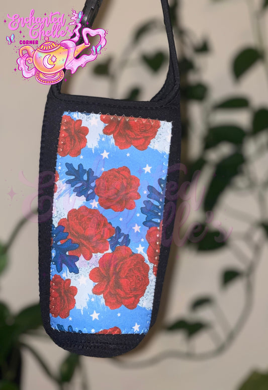 OOPS RWB Floral 20 oz tumbler carrying bag