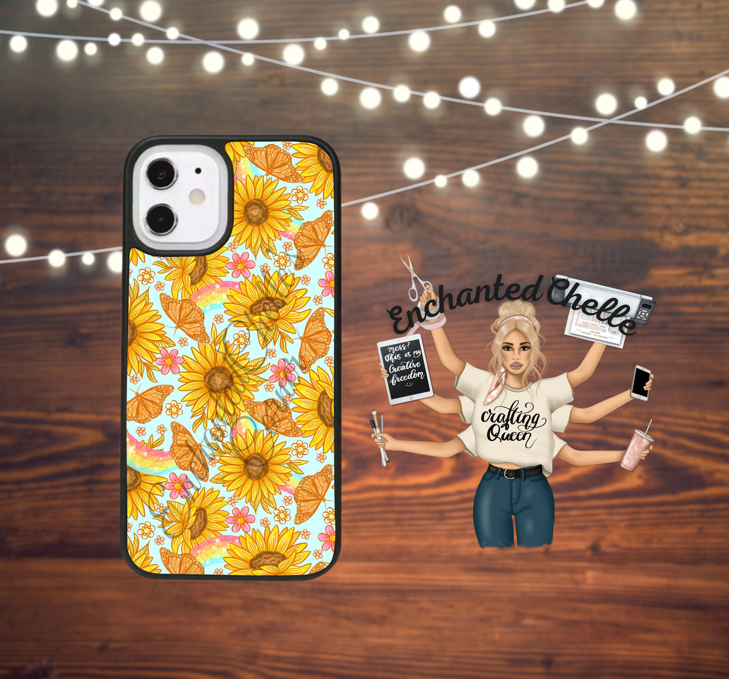 Sunflowers & butterflies Phone case