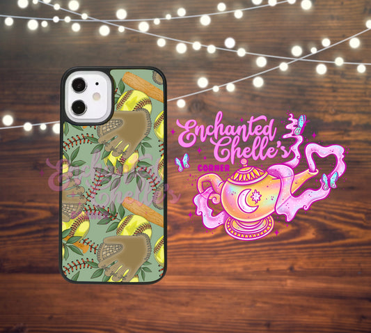 Green softball Phone case