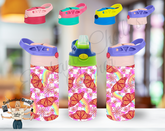 Rainbow Butterfly Sip Straw Sippy