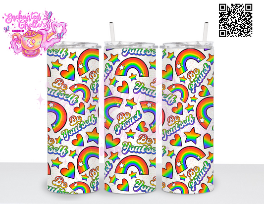 Be proud rainbow white