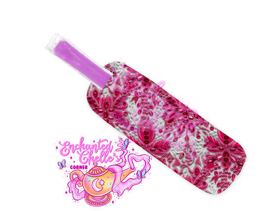 Pink embroidered jewel Popsicle Holder