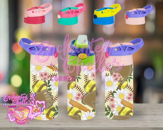 Yellow softball Sip Straw Sippy