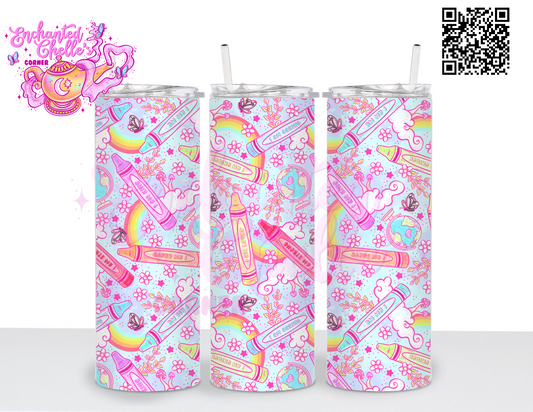Pink Back To School Crayon Affirmations