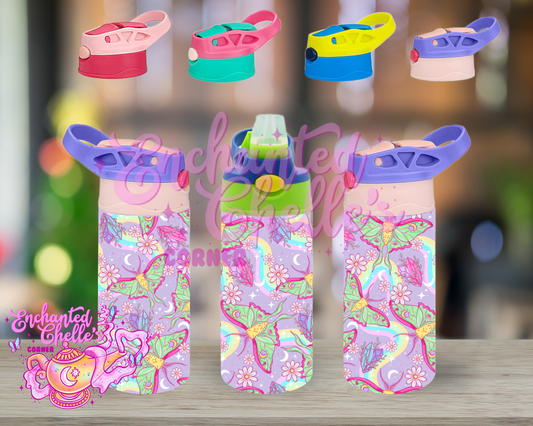 Purple Luna moths Sip Straw Sippy