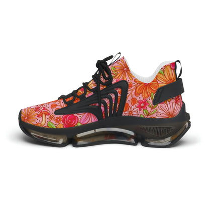 Orange floral Women's Mesh Sneakers