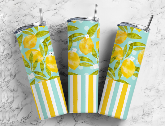 Lemon Stripe Tumbler