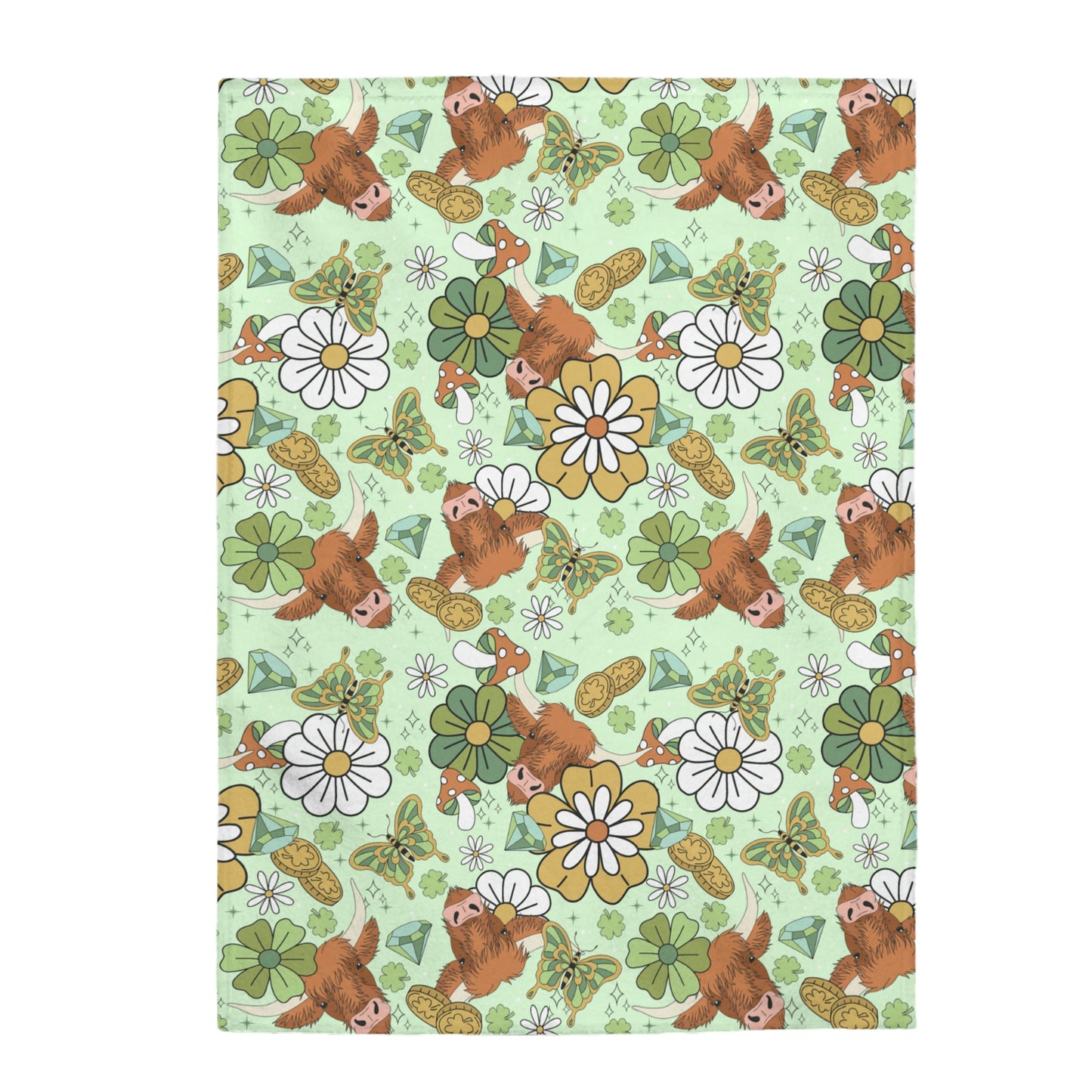 Lucky Cow Velveteen Plush Blanket