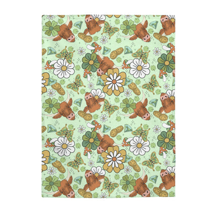 Lucky Cow Velveteen Plush Blanket