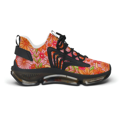 Orange floral Women's Mesh Sneakers