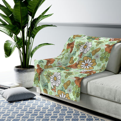 Lucky Cow Velveteen Plush Blanket
