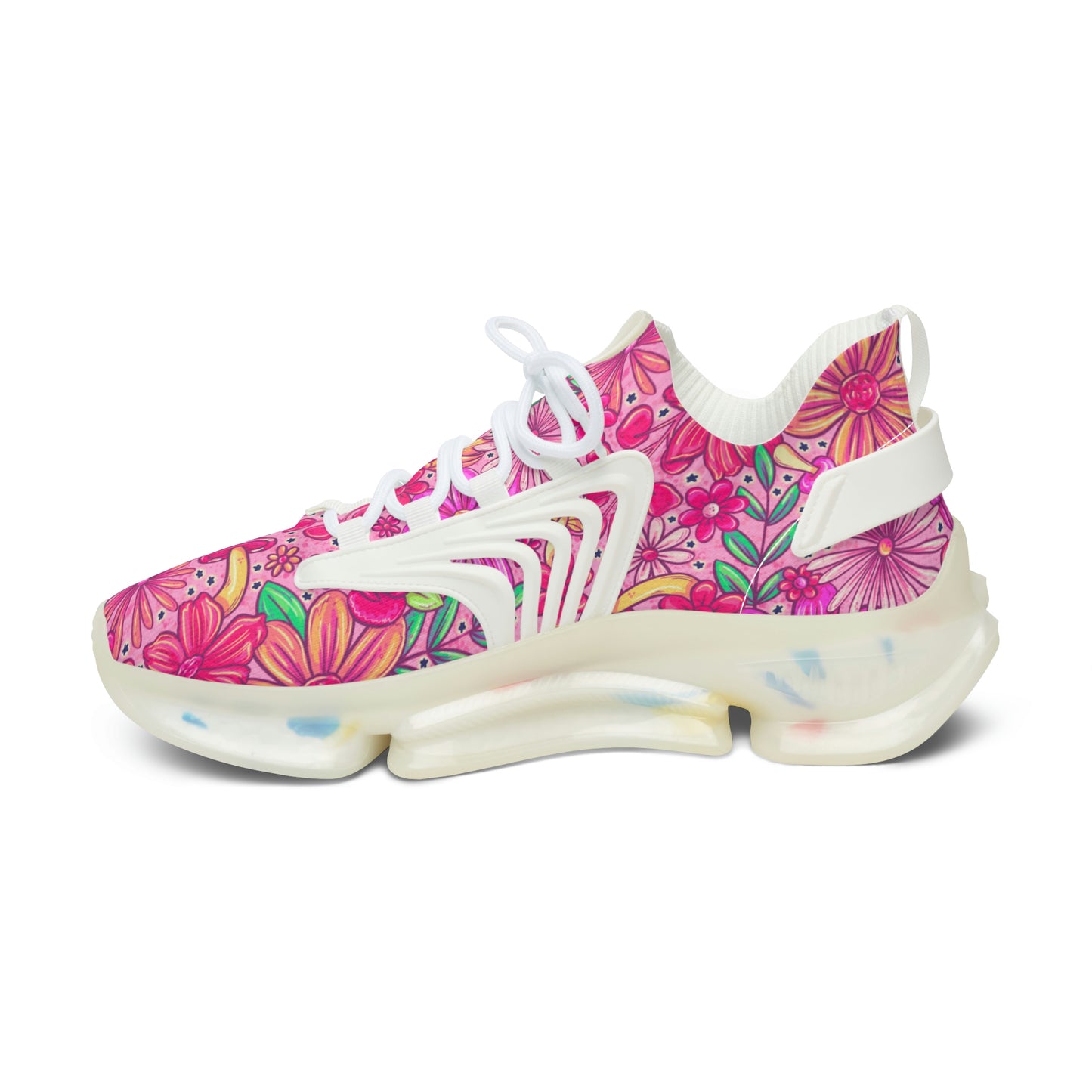 Pink floral Women's Mesh Sneakers