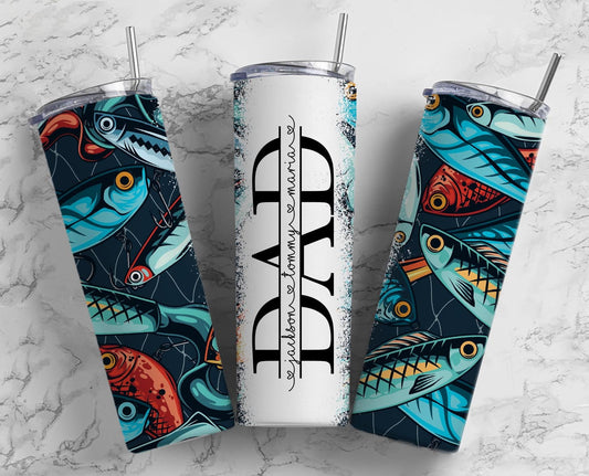 Custom Name Dad Fish Lure Tumbler