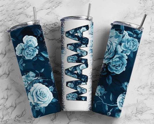 Blue Flower MAMA Tumbler