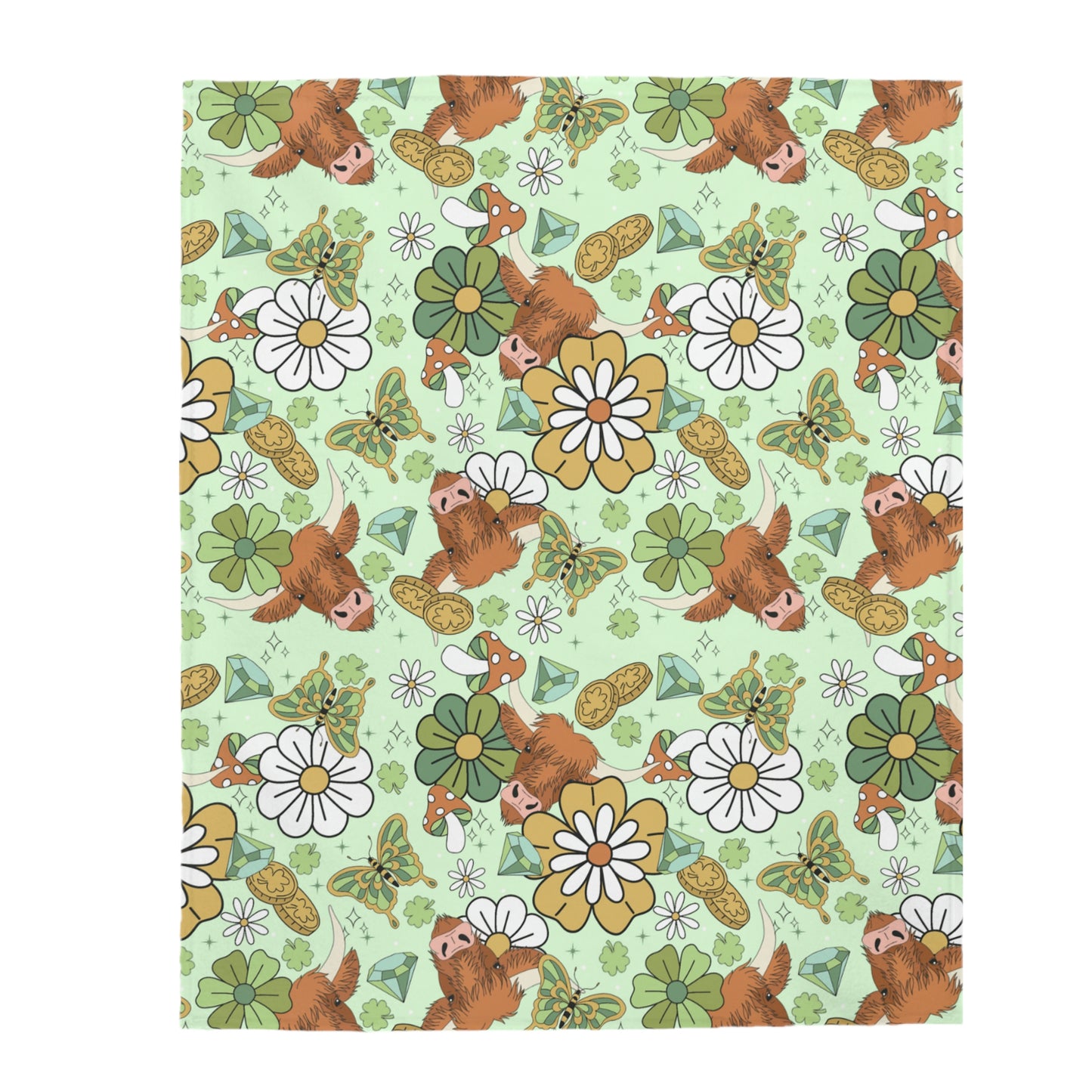 Lucky Cow Velveteen Plush Blanket