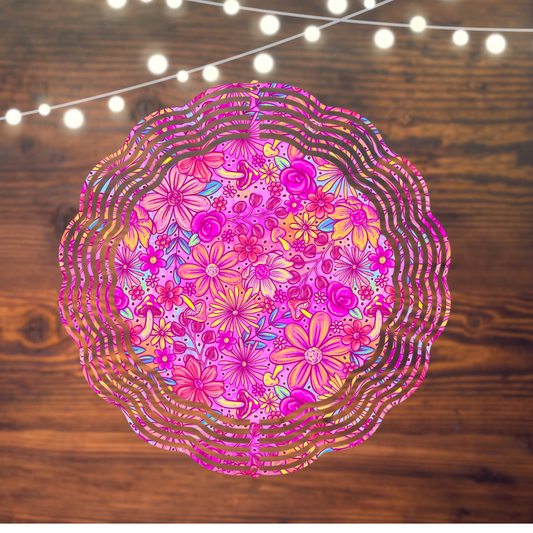 Pink Floral Wind spinner