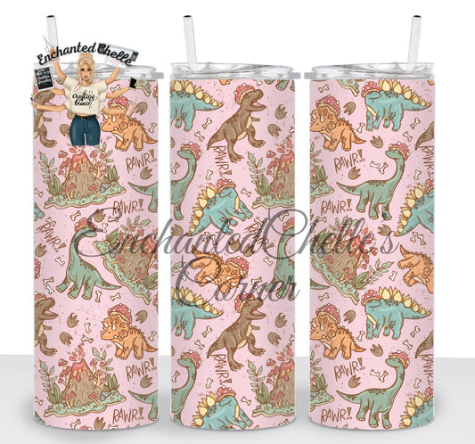 Pink Dino Mushroom Tumbler