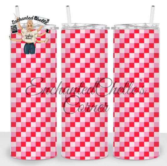 Pink Checker Tumbler