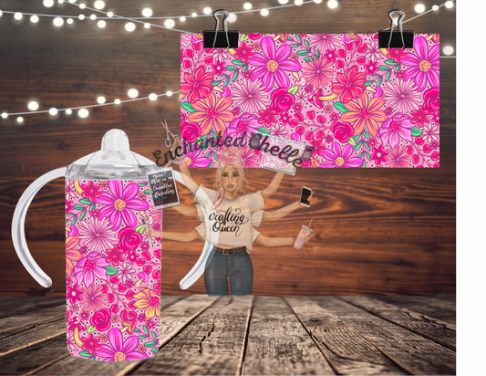 Floral Pink Sippy Cup