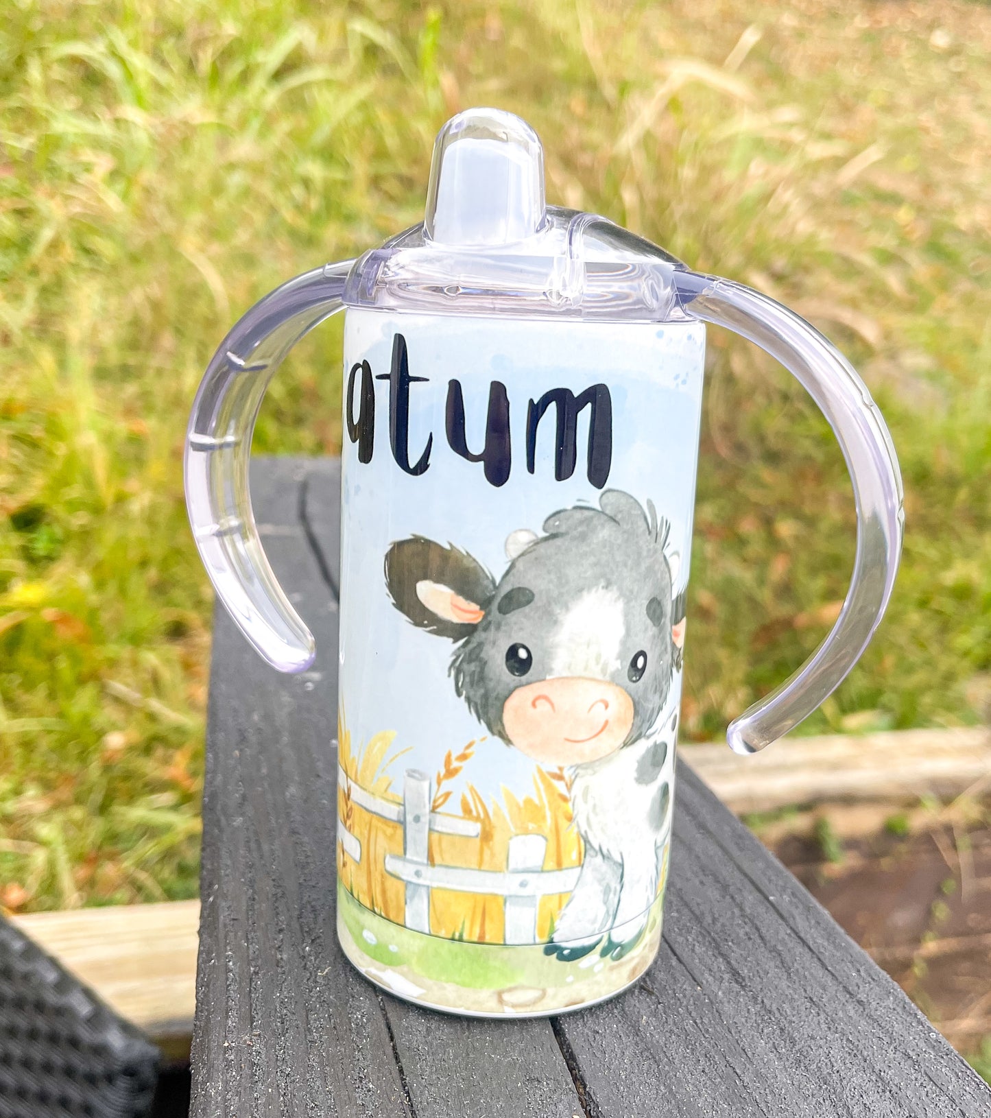 Custom Name Cow Sippy