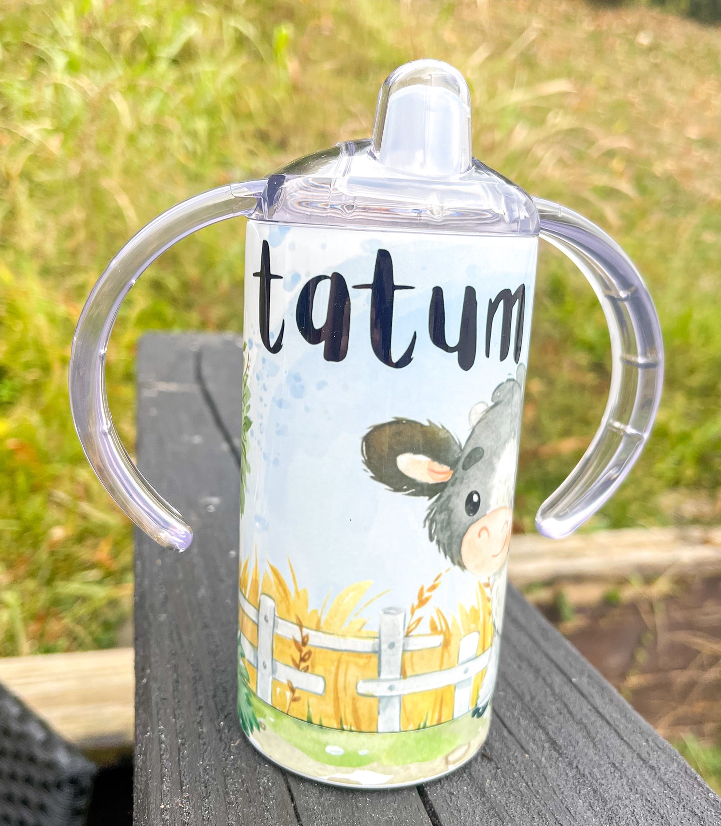 Custom Name Cow Sippy