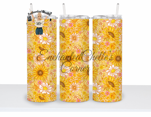 Yellow floral Tumbler