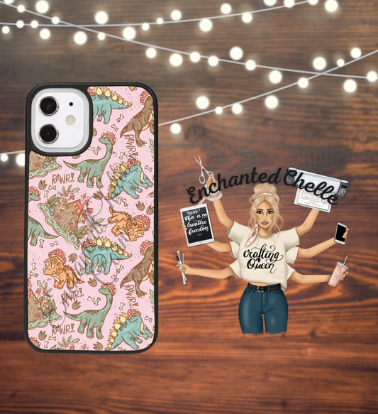 Pink Dino Mushroom Phone Case